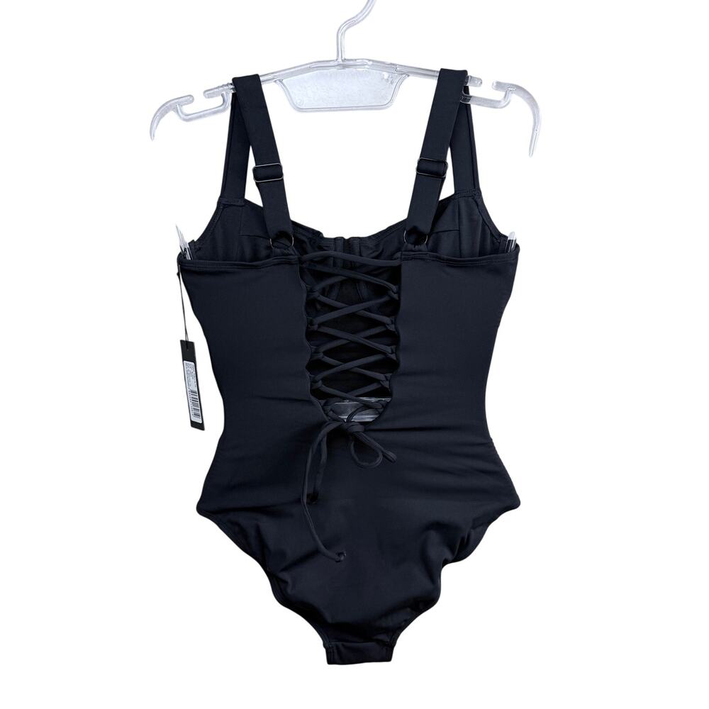 TA3 Lifty Black One-Piece Corset Lace-Up Underwire XS F/G Cup - Picture 4 of 5